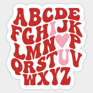 Retro Valentine Alphabet I Love You Sticker